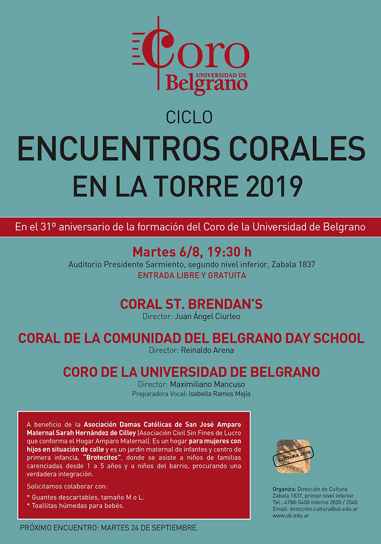 Universidad de Belgrano | Encuentros Corales en la Torre 2019
