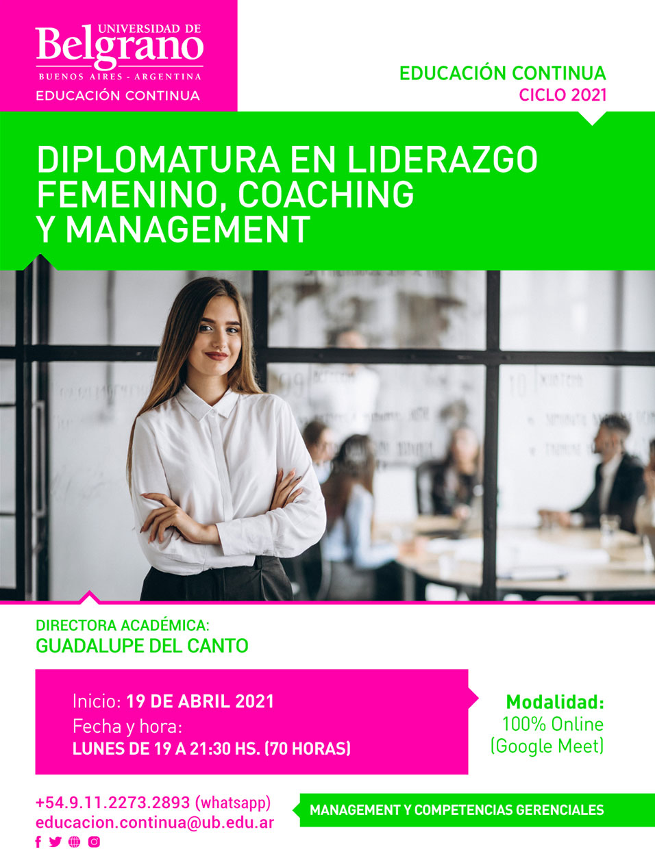Diplomatura en Liderazgo Femenino, Coaching y Management