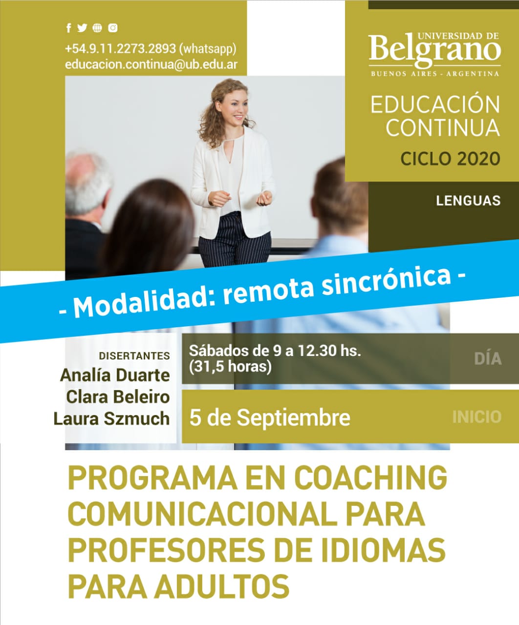 Programa en Coaching Comunicacional para Profesores de Idiomas para Adultos