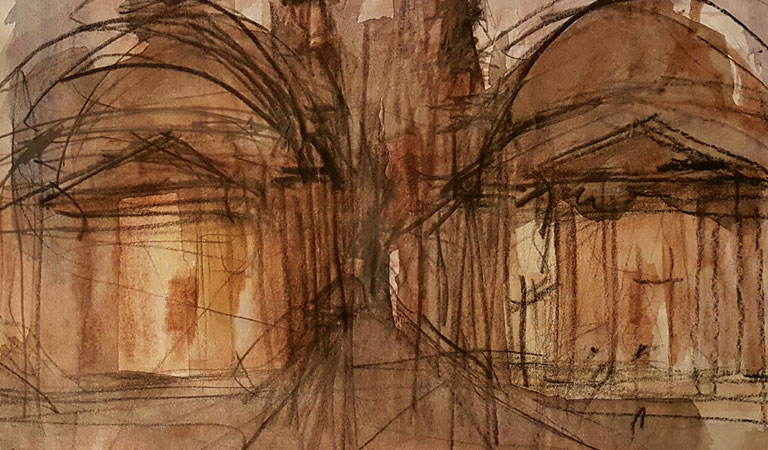 De la serie Dibujos Urbanos - Piazza dell Poppolo, Roma - Eduardo E. Calocero, Graduado UB