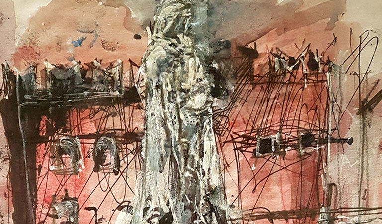 De la serie Dibujos Urbanos - Piazza del Dante, Verona - Eduardo E. Calocero, Graduado UB