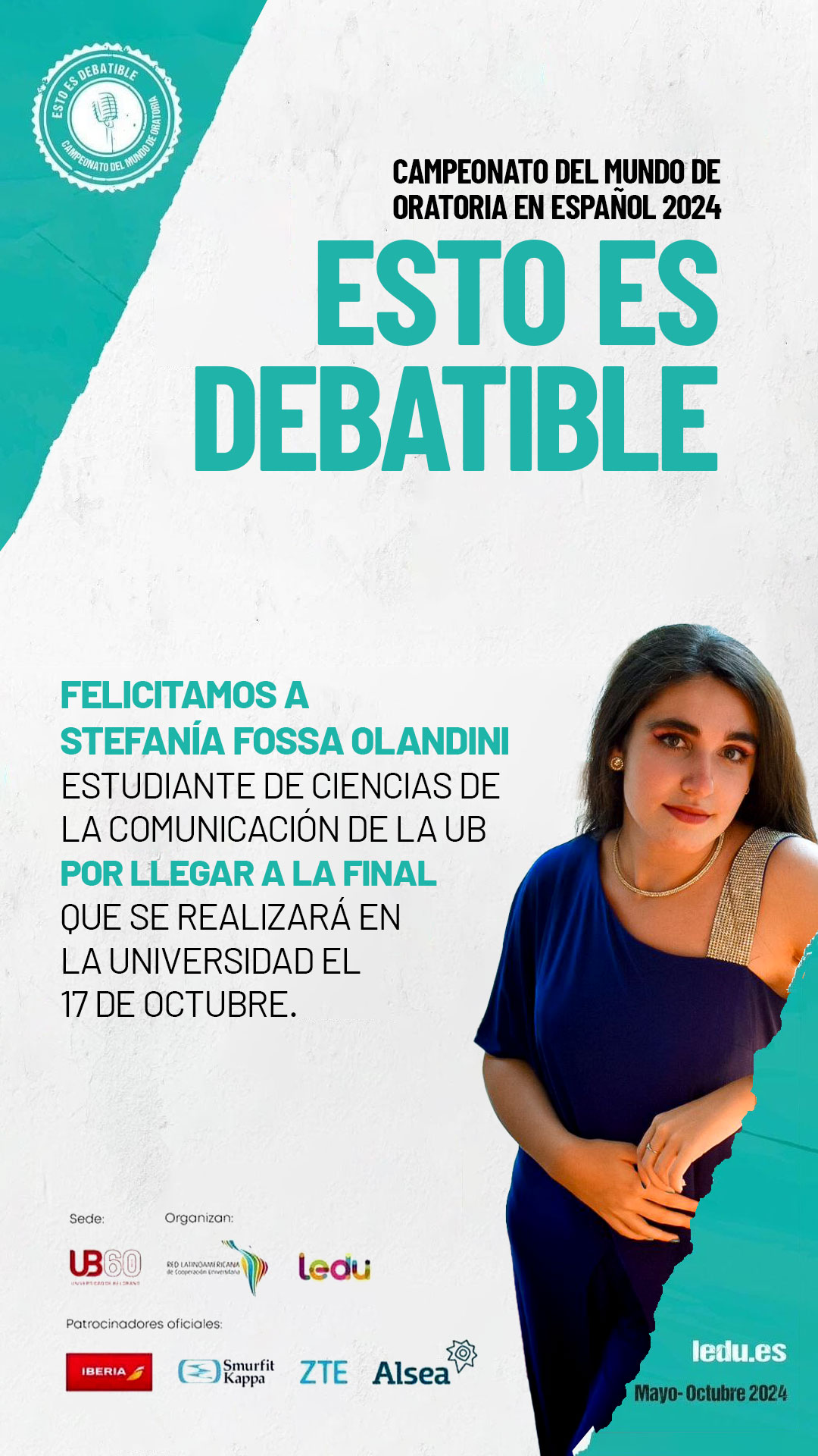 La UB en la final del Campeontao del mundo de Oratoria en Español 2024