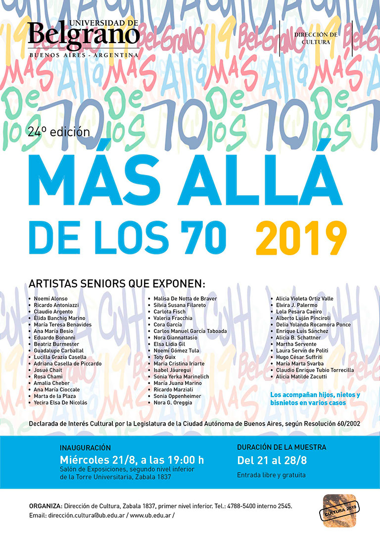 Universidad de Belgrano | Mas allá de los 70 2019
