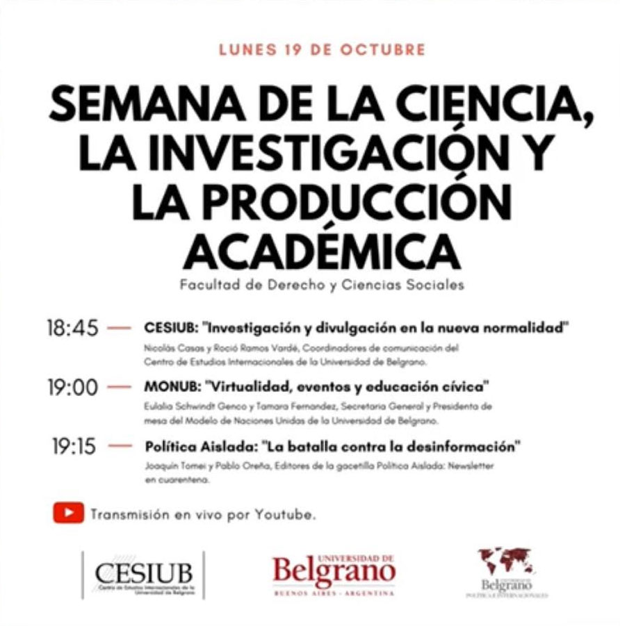 Ponencias de Alumnos en la Semana de la Ciencia, la Investigación y la Producción Académica