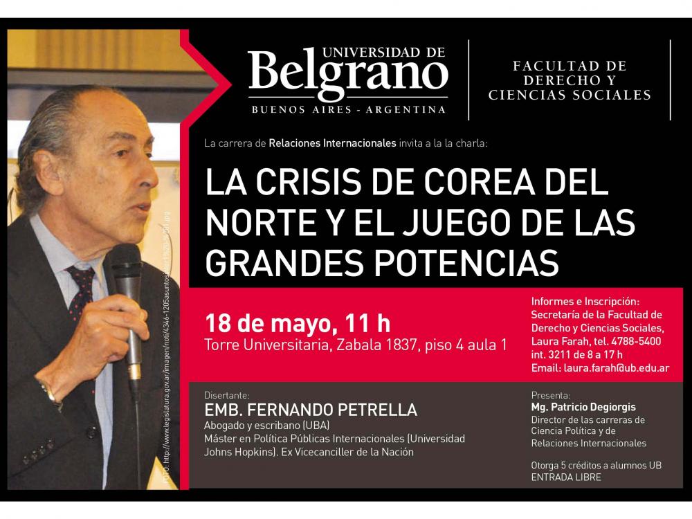 "Sobre la crisis con Corea del Norte": Conferencia del Embajador Fernando Petrella