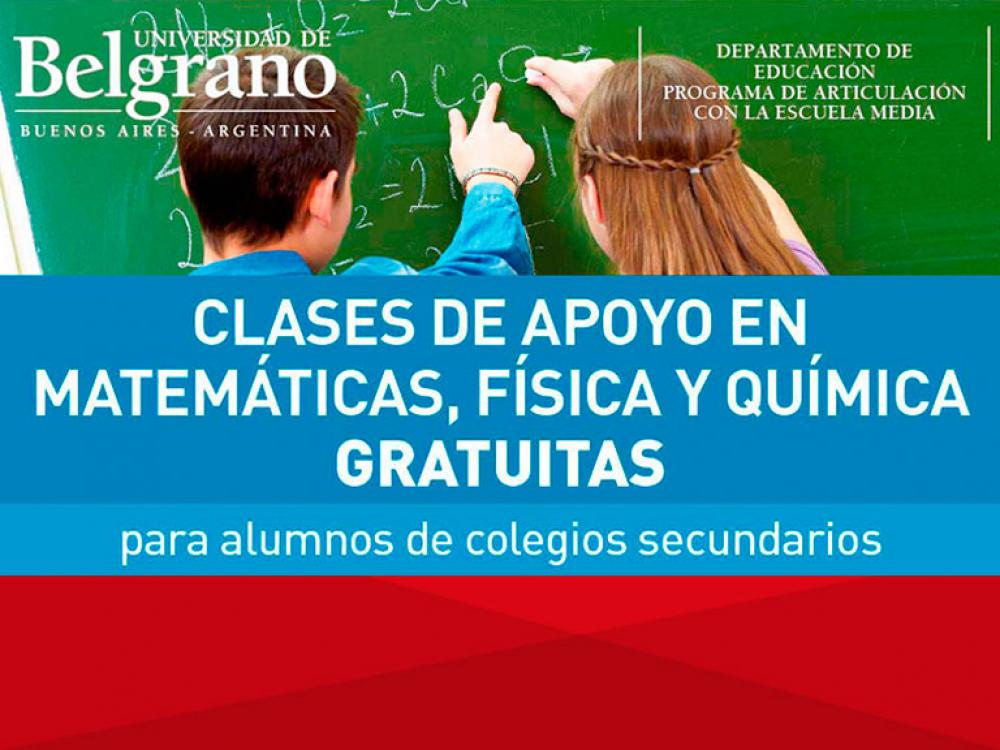 Clases de Apoyo Gratuitas de Matemática, Física y Química